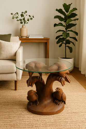Teak skulptur couchtisch mit - couchtisch,